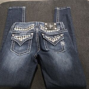 Miss Me Dark Blue Embellished Back Pocket Jeans